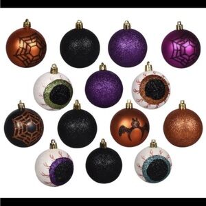 Halloween Glitter Ball Ornaments